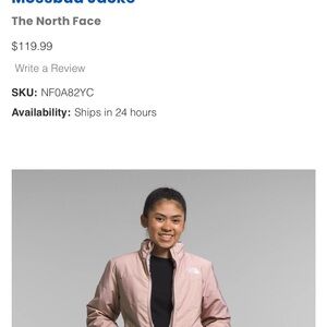The North Face Women's Light Pink Puffer Jacket
